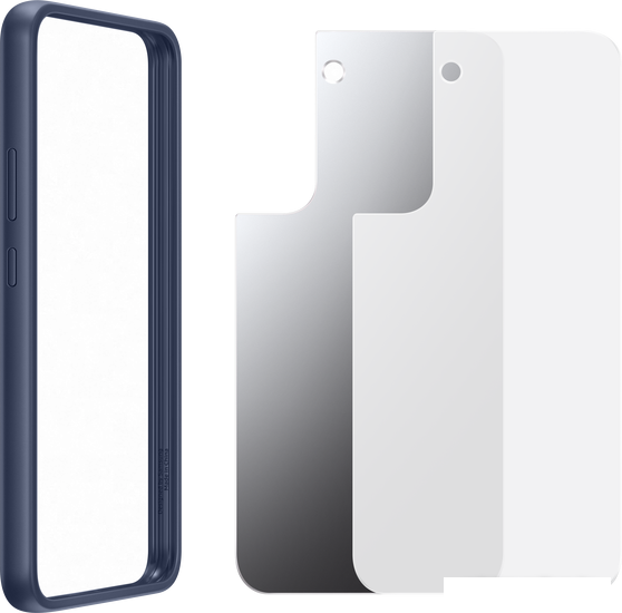 Чехол для телефона Samsung Frame Cover для S22+ (прозрачный с темно-синей рамкой) - фото 5 - id-p218626160