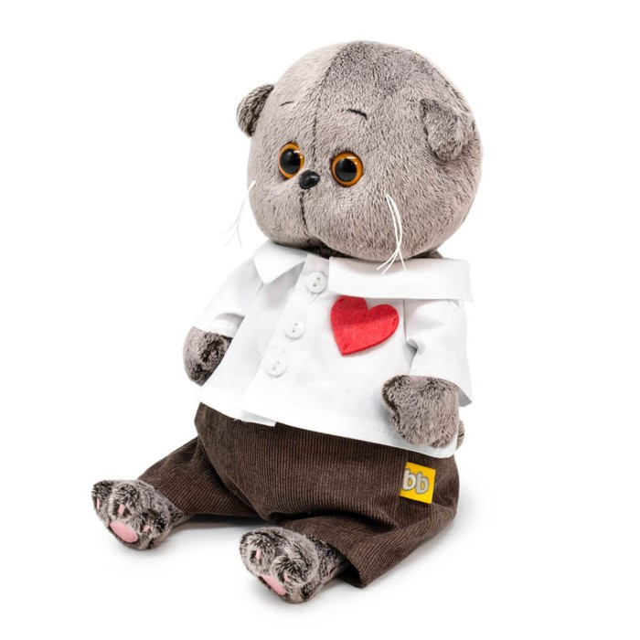 Мягкая игрушка "Басик BABY в рубашке с сердечком", 20 см BB-129 - фото 2 - id-p219046953