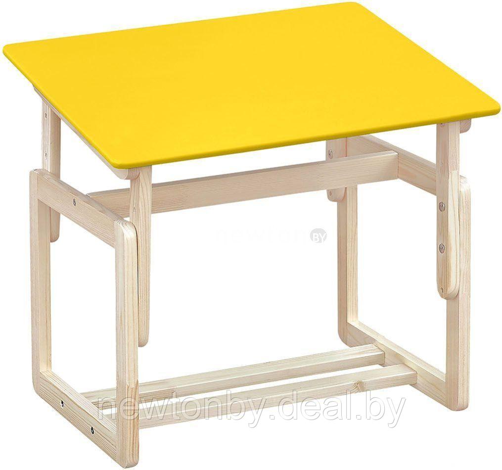 Детский стол Элегия Детский регулируемый (желтый/лак) - фото 1 - id-p219047557