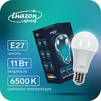 Лампа светодиодная Luazon Lighting, A60, 11 Вт, E27, 990 Лм, 6500 К, холодный белый