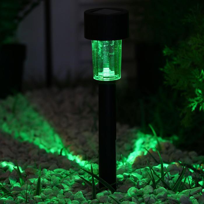 Садовый светильник на солнечной батарее «Цилиндр», 4.5 × 30 × 4.5 см, 1 LED, свечение мульти (RGB) - фото 1 - id-p219048405