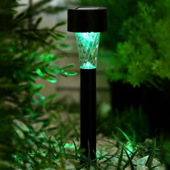 Садовый светильник на солнечной батарее «Трапеция», 4.5 × 30 × 4.5 см, 1 LED, свечение мульти (RGB) - фото 1 - id-p219048413