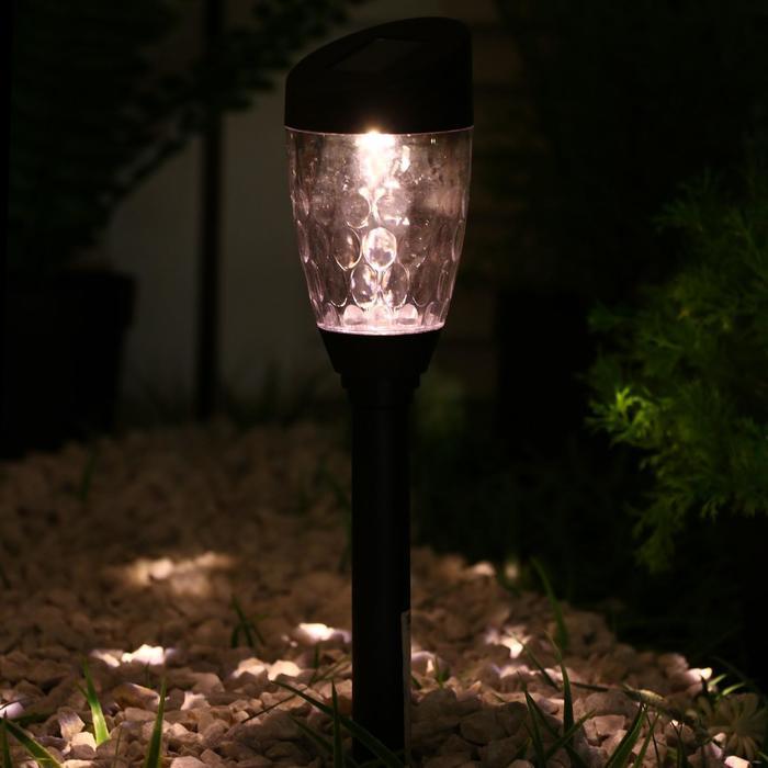 Садовый светильник на солнечной батарее «Трапеция скошенная», 6 × 36 × 6 см, 1 LED, свечение тёплое белое - фото 1 - id-p219048418