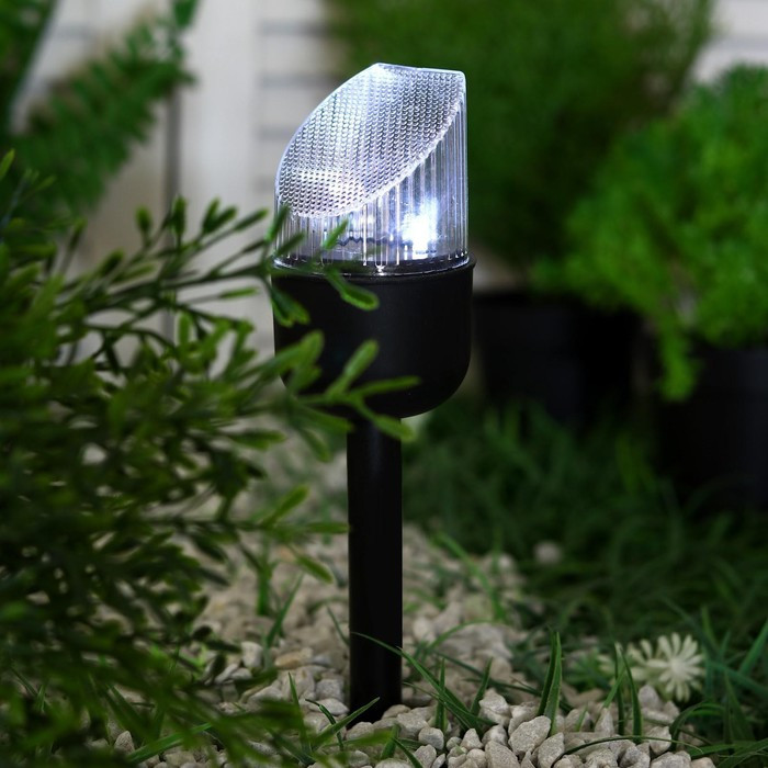 Садовый светильник на солнечной батарее «Цилиндр скошенный», 7 × 36 × 7 см, 1 LED, свечение белое - фото 2 - id-p219048420