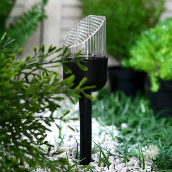Садовый светильник на солнечной батарее «Цилиндр скошенный», 7 × 36 × 7 см, 1 LED, свечение белое - фото 3 - id-p219048420