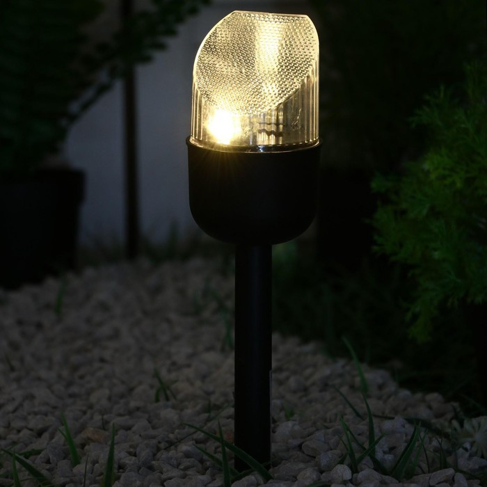 Садовый светильник на солнечной батарее «Цилиндр скошенный», 7 × 36 × 7 см, 1 LED, свечение тёплое белое - фото 2 - id-p219048423