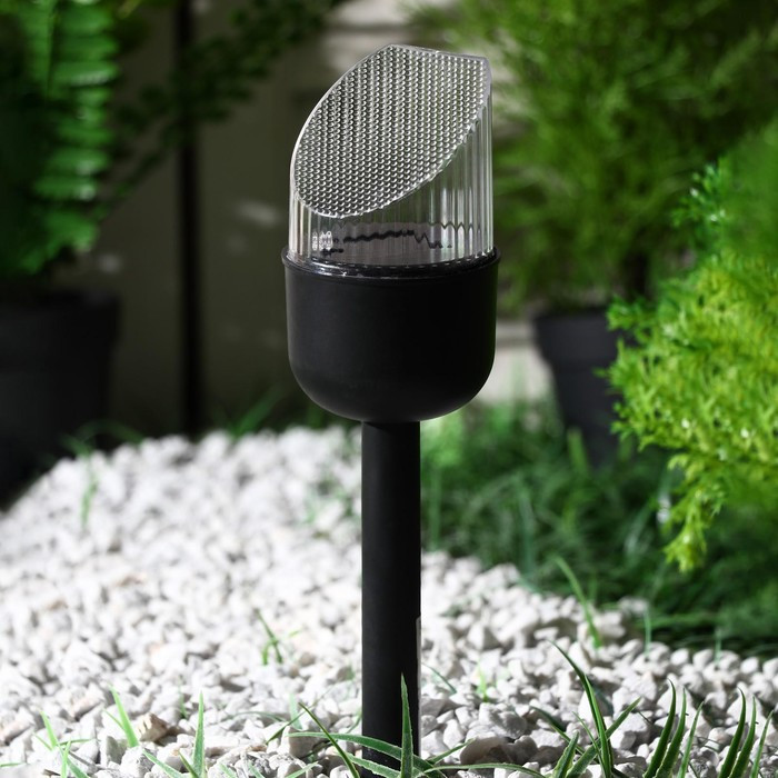 Садовый светильник на солнечной батарее «Цилиндр скошенный», 7 × 36 × 7 см, 1 LED, свечение тёплое белое - фото 3 - id-p219048423