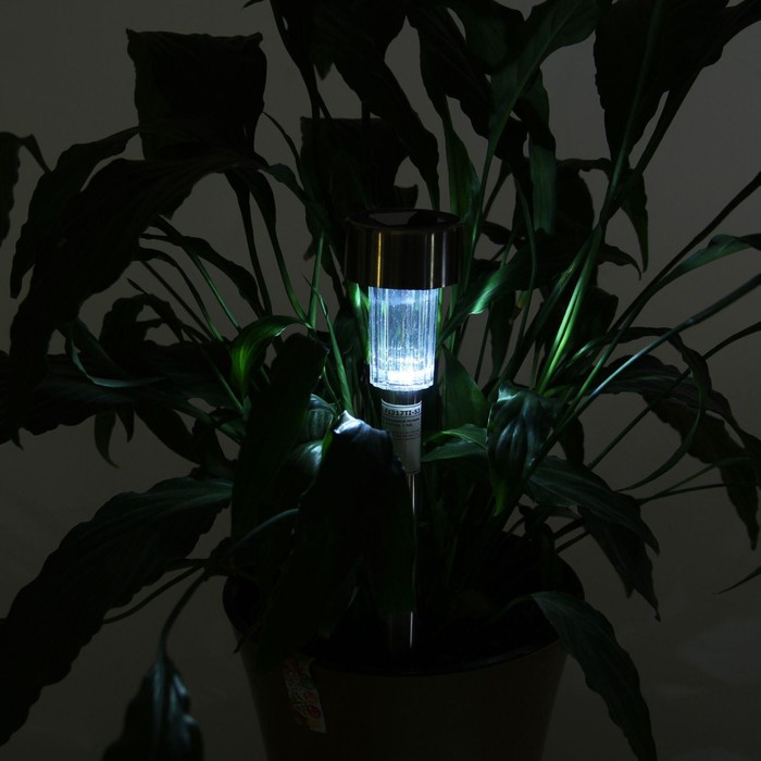Садовый светильник на солнечной батарее «Цилиндр», 5.5 × 35 × 5.5 см, 1 LED, свечение белое - фото 4 - id-p219048428