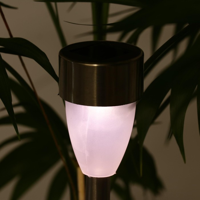 Садовый светильник на солнечной батарее «Матовый конус», 5 × 35 × 5 см, 1 LED, свечение тёплое белое - фото 8 - id-p219048434