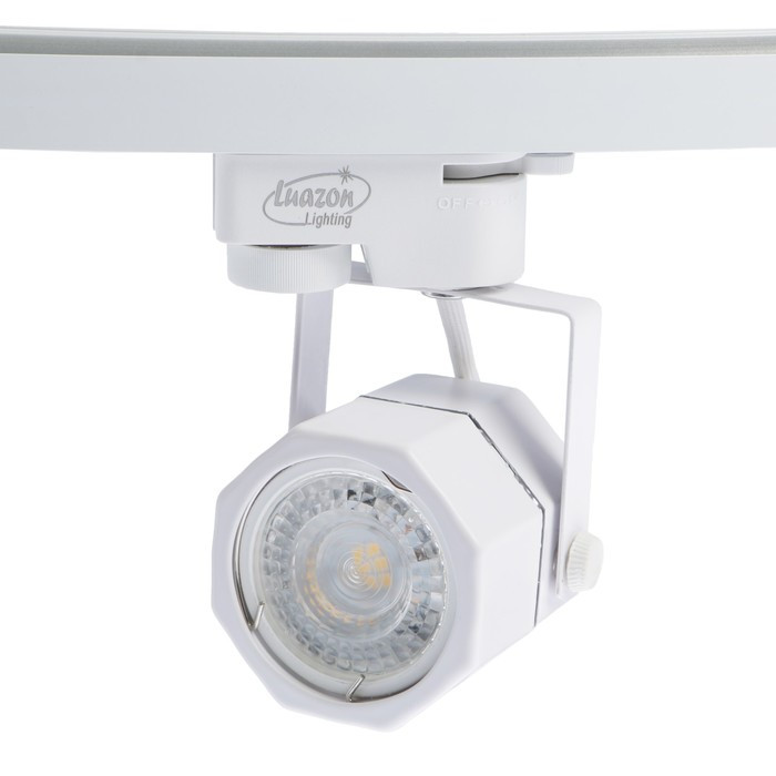 Трековый светильник Luazon Lighting под лампу Gu10, восемь граней, корпус белый - фото 1 - id-p219048467