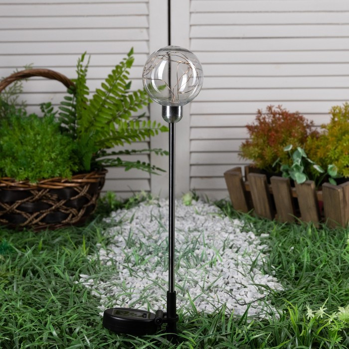 Садовый светильник на солнечной батарее «Шар», 70 см, 20 LED, свечение белое - фото 2 - id-p219048507