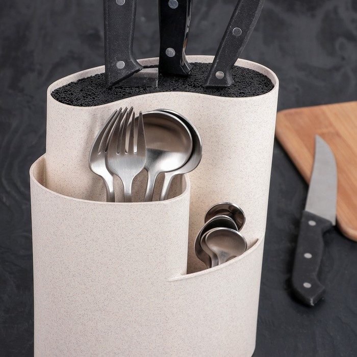 Подставка для ножей и столовых приборов «Нежность», 17,5×11 см, цвет бежевый - фото 4 - id-p219048335