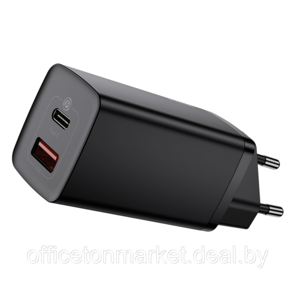 Сетевое зарядное устройство Baseus "CCGAN2L-B01" GaN2 Lite Quick Charger Type-C+USB, черный - фото 1 - id-p219042547