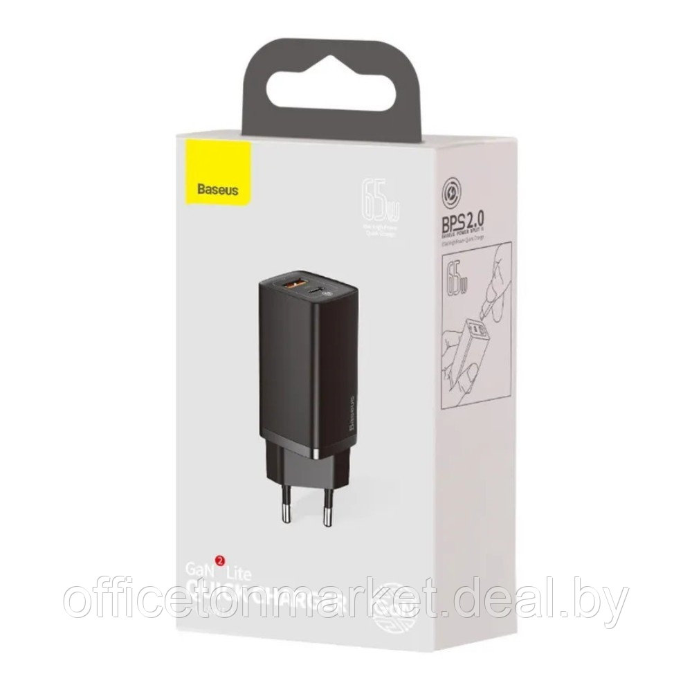 Сетевое зарядное устройство Baseus "CCGAN2L-B01" GaN2 Lite Quick Charger Type-C+USB, черный - фото 6 - id-p219042547