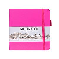 Скетчбук "Sketchmarker", 12x12 см, 140 г/м2, 80 листов, фуксия