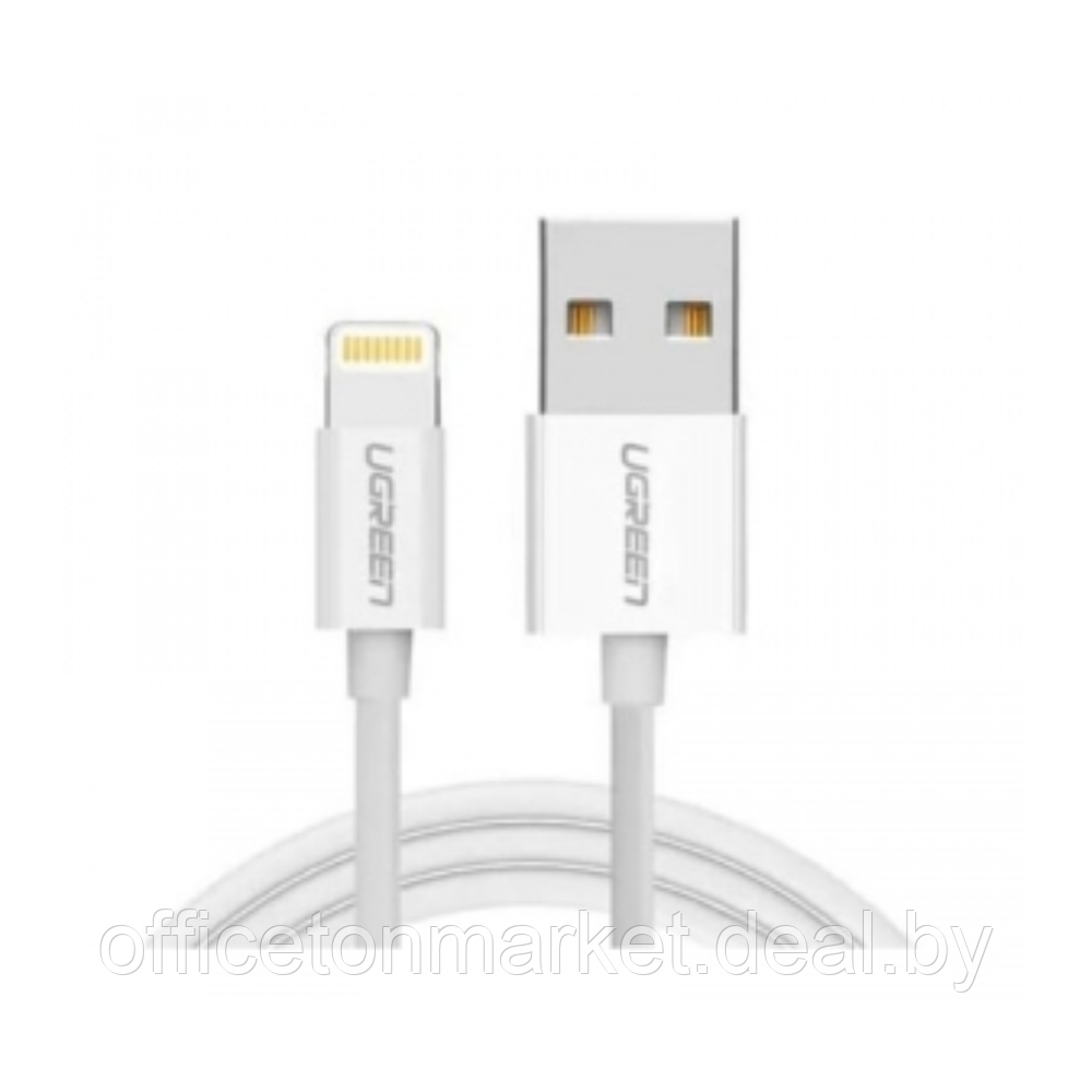 Кабель UGREEN "US155-20730", USB-A 2.0 to Lightning, 2 м, белый - фото 1 - id-p219042638