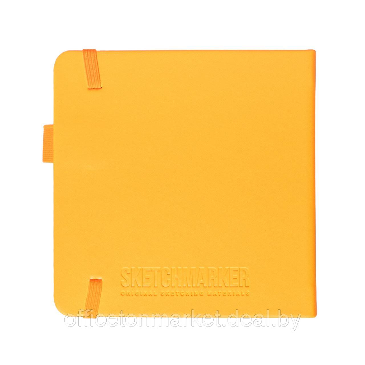 Скетчбук "Sketchmarker", 12x12 см, 140 г/м2, 80 листов, оранжевый неон - фото 2 - id-p219042739
