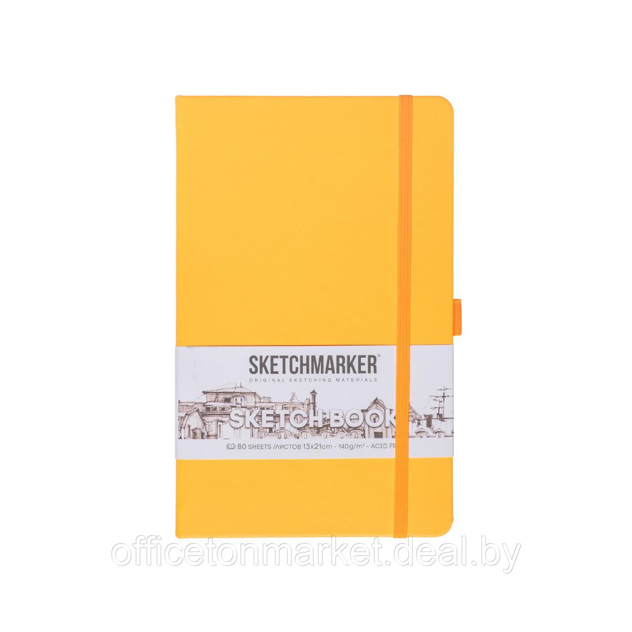 Скетчбук "Sketchmarker", 13x21 см, 140 г/м2, 80 листов, оранжевый неон - фото 1 - id-p219042742
