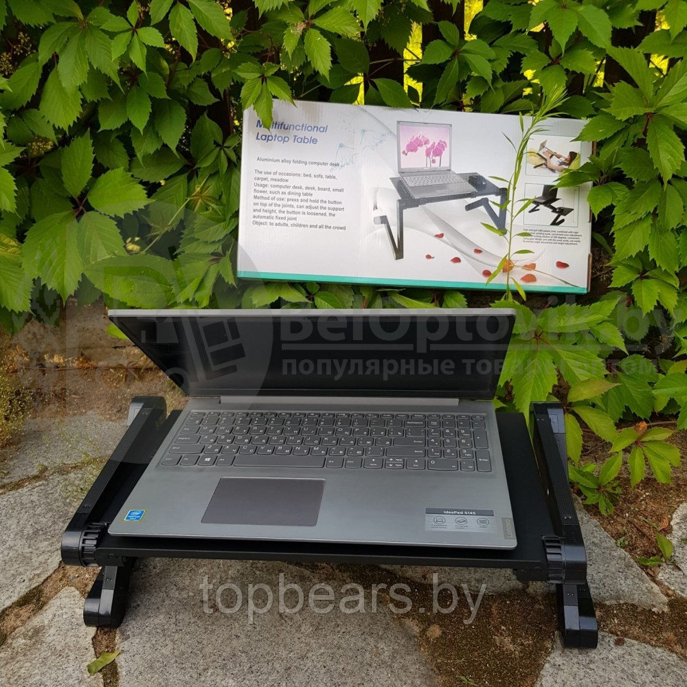 Складной cтолик трансформер для ноутбука Multifunctional Laptop Table T8 с охлаждением, 2 вентилятора (42,0 х - фото 3 - id-p219050645