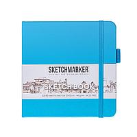 Скетчбук "Sketchmarker", 12x12 см, 140 г/м2, 80 листов, синий неон