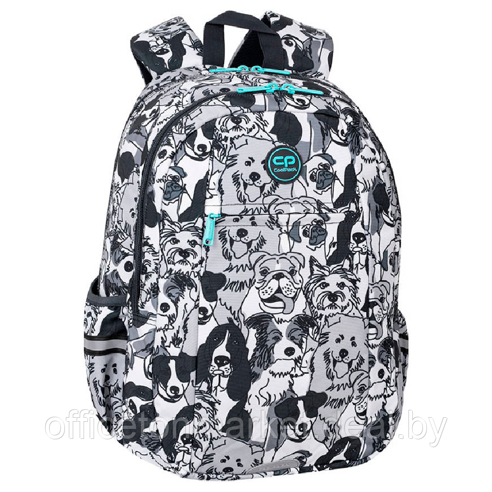 Рюкзак школьный Coolpack "Dogs planet" M, серый, белый - фото 1 - id-p219049339
