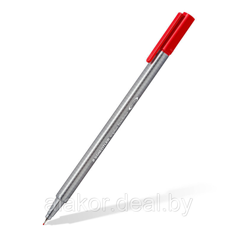 Ручка капиллярная STAEDTLER triplus fineliner 334, 0.3мм, трехгранная, цвет красный, корпус полипропилен - фото 1 - id-p219055159