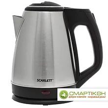 Чайник SCARLETT SC-EK21S25, 1,5 л, 1350 Вт, закрытый нагревательный элемент, сталь