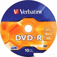 DVD-R диск Verbatim DL Matt Silver 4.7Gb 16x 43729 (CakeBox, 10 шт.)
