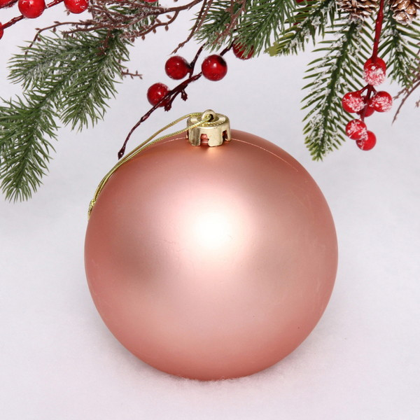 Новогодний шар 15 см "Матовый", розовое золото - фото 1 - id-p219058020