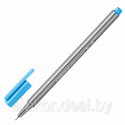 Ручка капиллярная STAEDTLER triplus fineliner 334, 0.3мм, трехгранная, цвет голубой неон,корпус полипропилен - фото 1 - id-p219058021