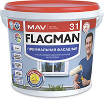 Краска ВД-АК-1031 белая матовая FLAGMAN 31 премиальная фасадная 1,0 л (1,2 кг) - фото 2 - id-p219056866