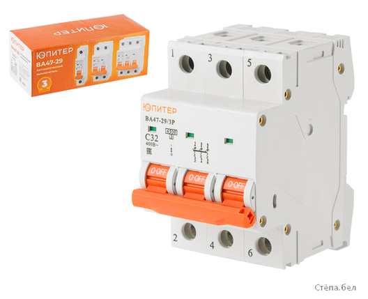 Автоматич. выключатель ВА47-29 3Р 40А 4,5кА х-ка С ЮПИТЕР, фото 2