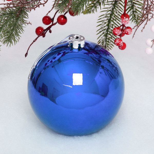 Новогодний шар 15 см "Глянец", синий - фото 1 - id-p219058321
