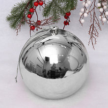 Новогодний шар 15 см "Глянец", серебро