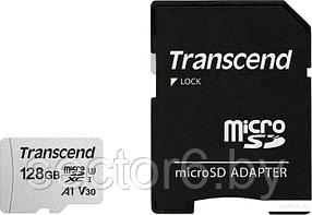 Transcend microSDXC 300S 128GB + адаптер