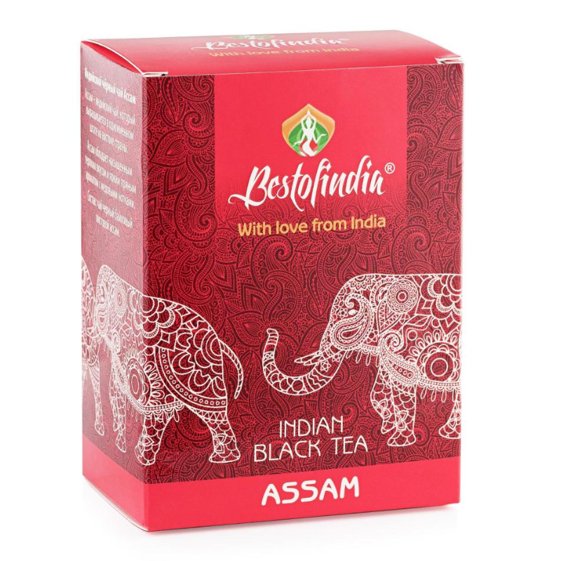 Чай индийский черный листовой АССАМ Bestofindia ASSAM TEA, 100 гр пр-во Индия - фото 1 - id-p219062855