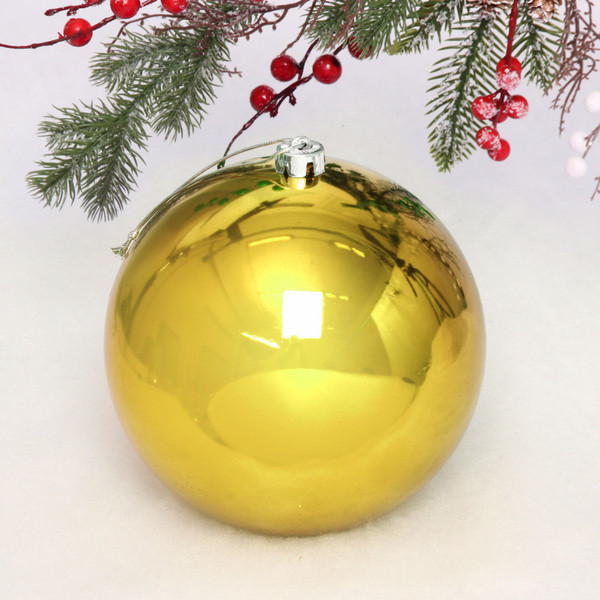 Новогодний шар 20 см "Глянец", золото - фото 1 - id-p219060534