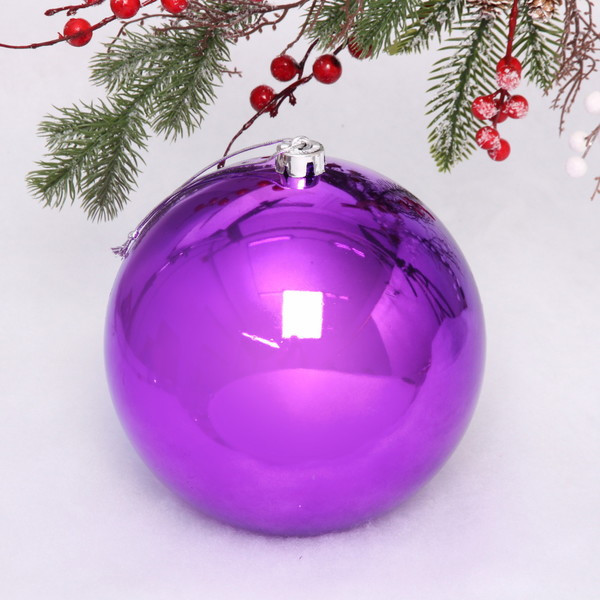 Новогодний шар 20 см "Глянец", фиолетовый - фото 1 - id-p219063202