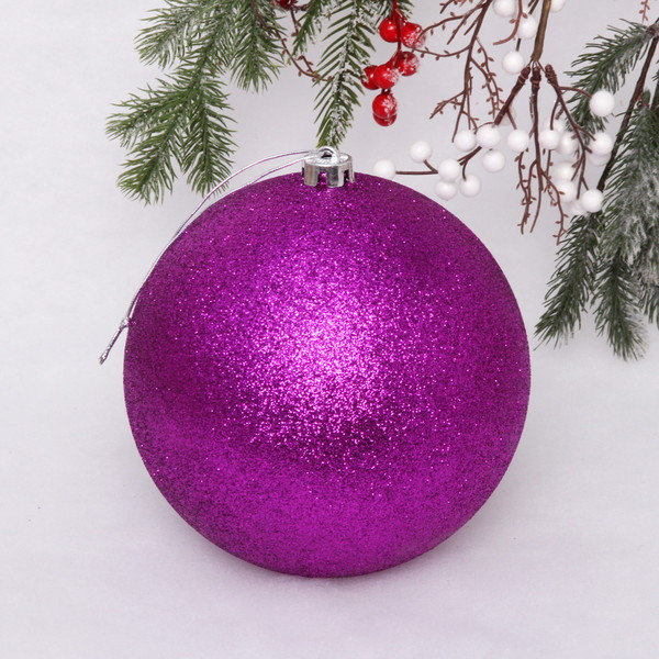 Новогодний шар 20 см "Глиттер", фиолетовый - фото 1 - id-p219063306