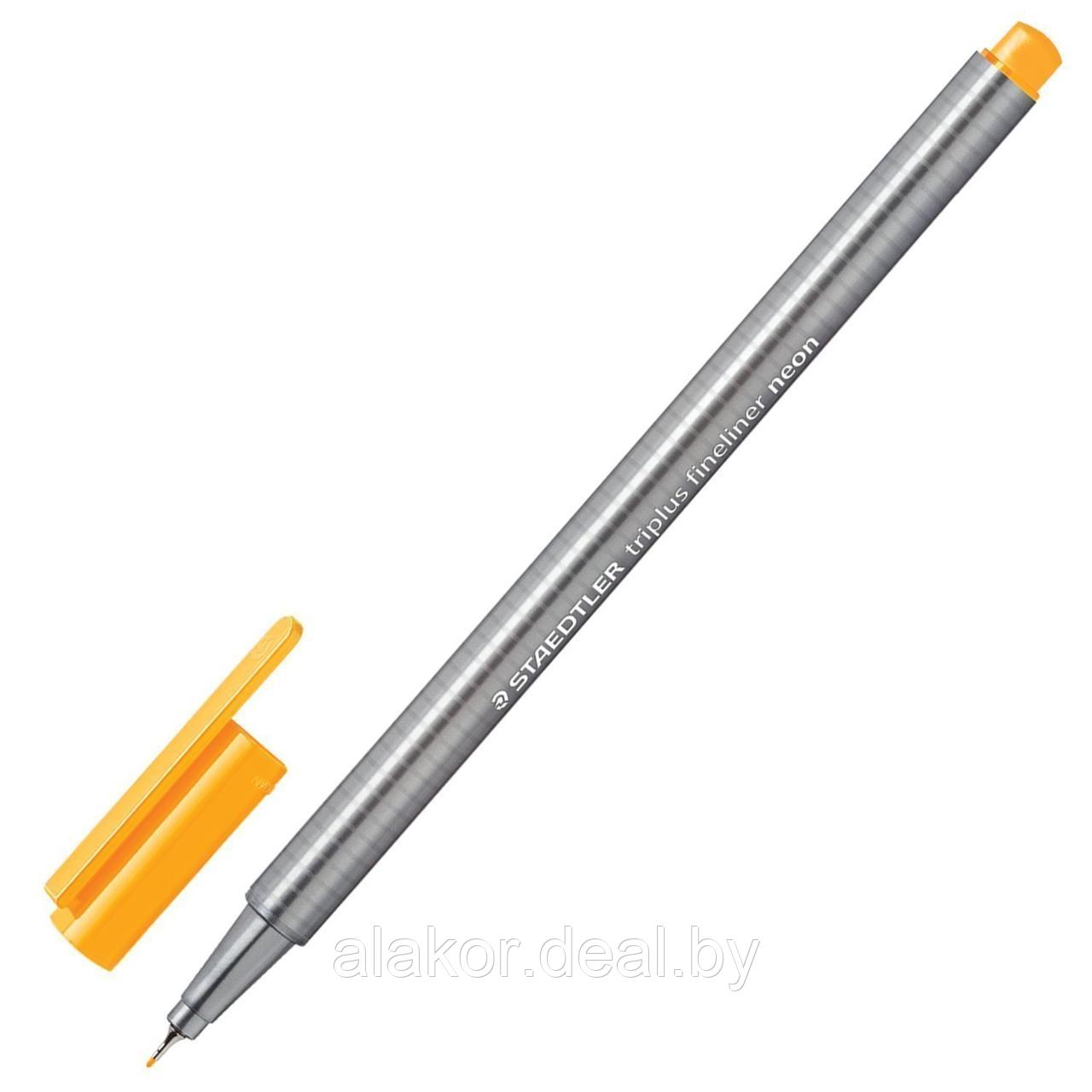 Ручка капиллярная STAEDTLER triplus fineliner 334, 0.3мм,трехгранная,цвет оранж. неон,корпус полипропилен - фото 1 - id-p219063894