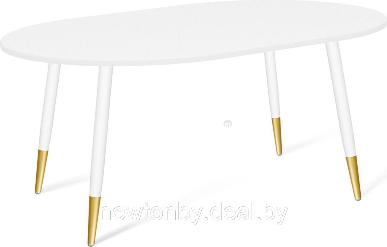 Кухонный стол Sheffilton SHT-TU14/120/80 (белый муар/золото/белый шагрень) - фото 1 - id-p219064205