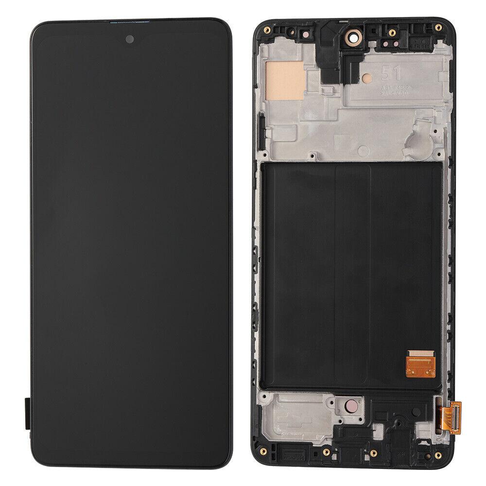 Дисплей (экран) для Samsung Galaxy A51 (A515) в раме с тачскрином (OLED), черный