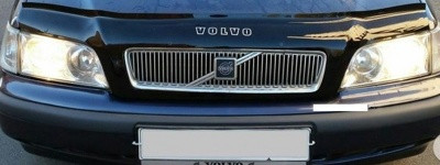 Дефлектор капота - мухобойка, Volvo S40, V40 1995-2003, с облицовкой радиатора, VIP TUNING