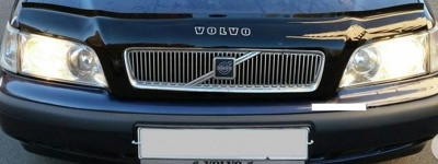 Дефлектор капота - мухобойка, Volvo S40, V40 1995-2003, с облицовкой радиатора, VIP TUNING - фото 1 - id-p219064714