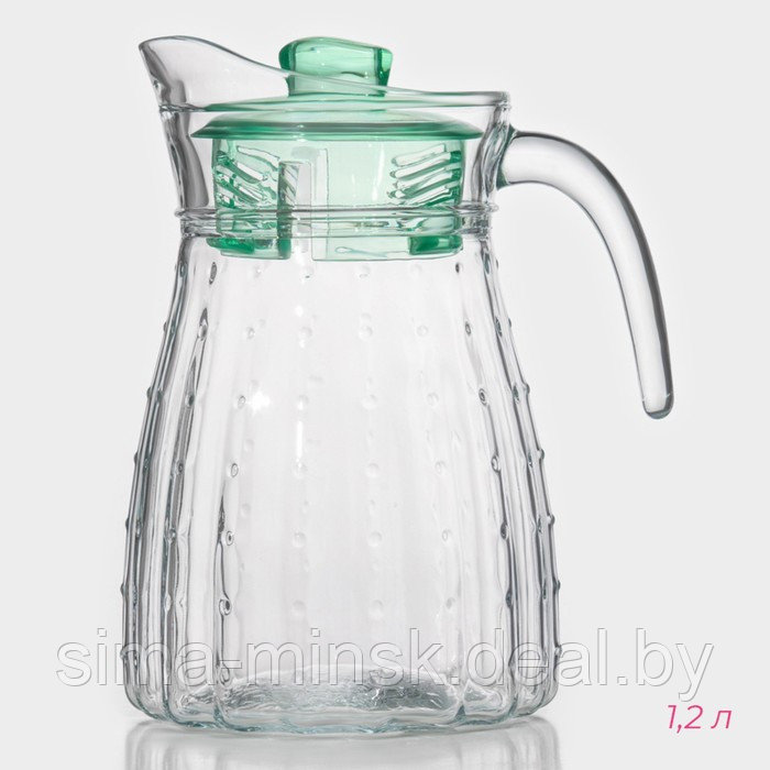 Набор питьевой из стекла «Аква», 5 предметов: кувшин 1,2 л, 4 кружки 285 мл, цвет прозрачный - фото 2 - id-p219064523