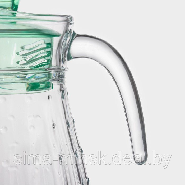Набор питьевой из стекла «Аква», 5 предметов: кувшин 1,2 л, 4 кружки 285 мл, цвет прозрачный - фото 3 - id-p219064523