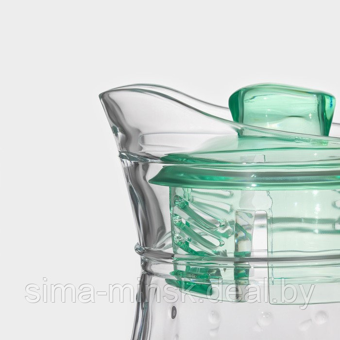 Набор питьевой из стекла «Аква», 5 предметов: кувшин 1,2 л, 4 кружки 285 мл, цвет прозрачный - фото 4 - id-p219064523