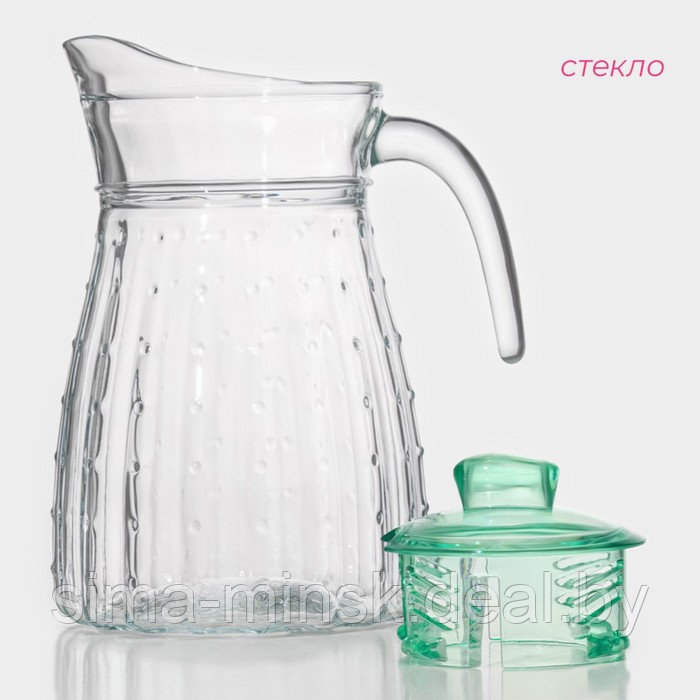 Набор питьевой из стекла «Аква», 5 предметов: кувшин 1,2 л, 4 кружки 285 мл, цвет прозрачный - фото 5 - id-p219064523