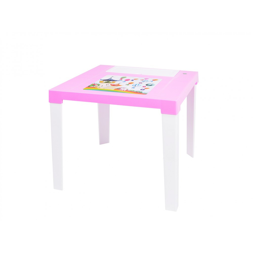 Стол детский пластиковый Аладдин с пеналом разборный Розовый Белый - фото 1 - id-p219065691