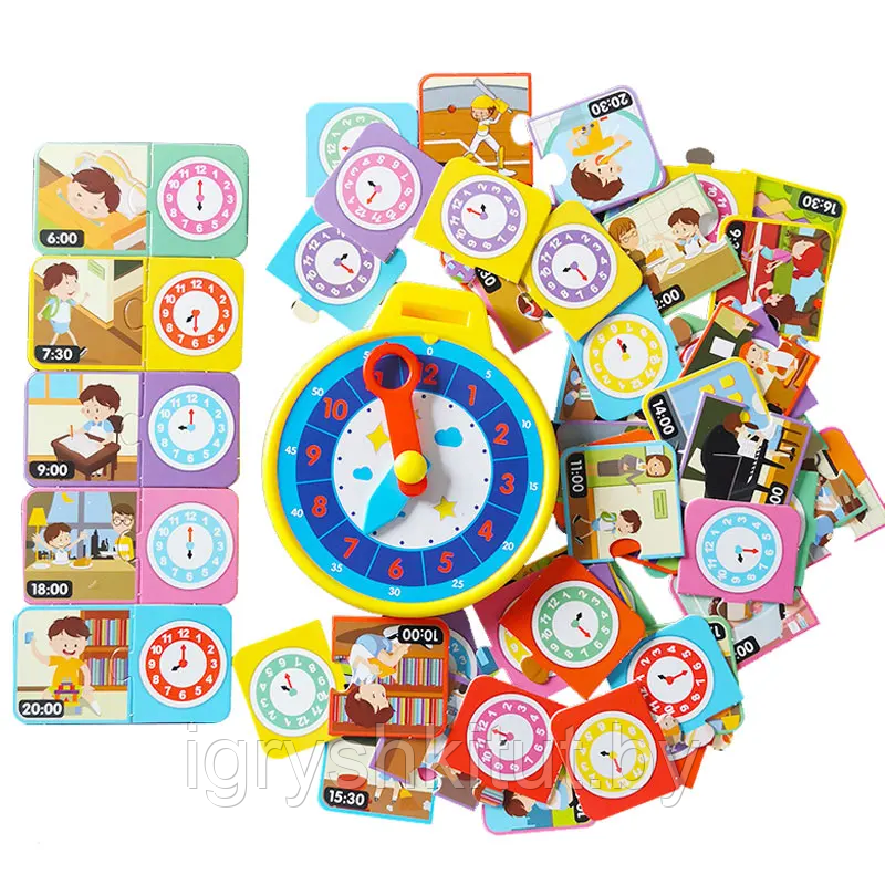 Обучающая игра для детей "Часы с карточками" - фото 1 - id-p219065715